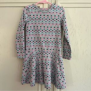GAP Cotton Girls Skater Dress Multicolor Hearts